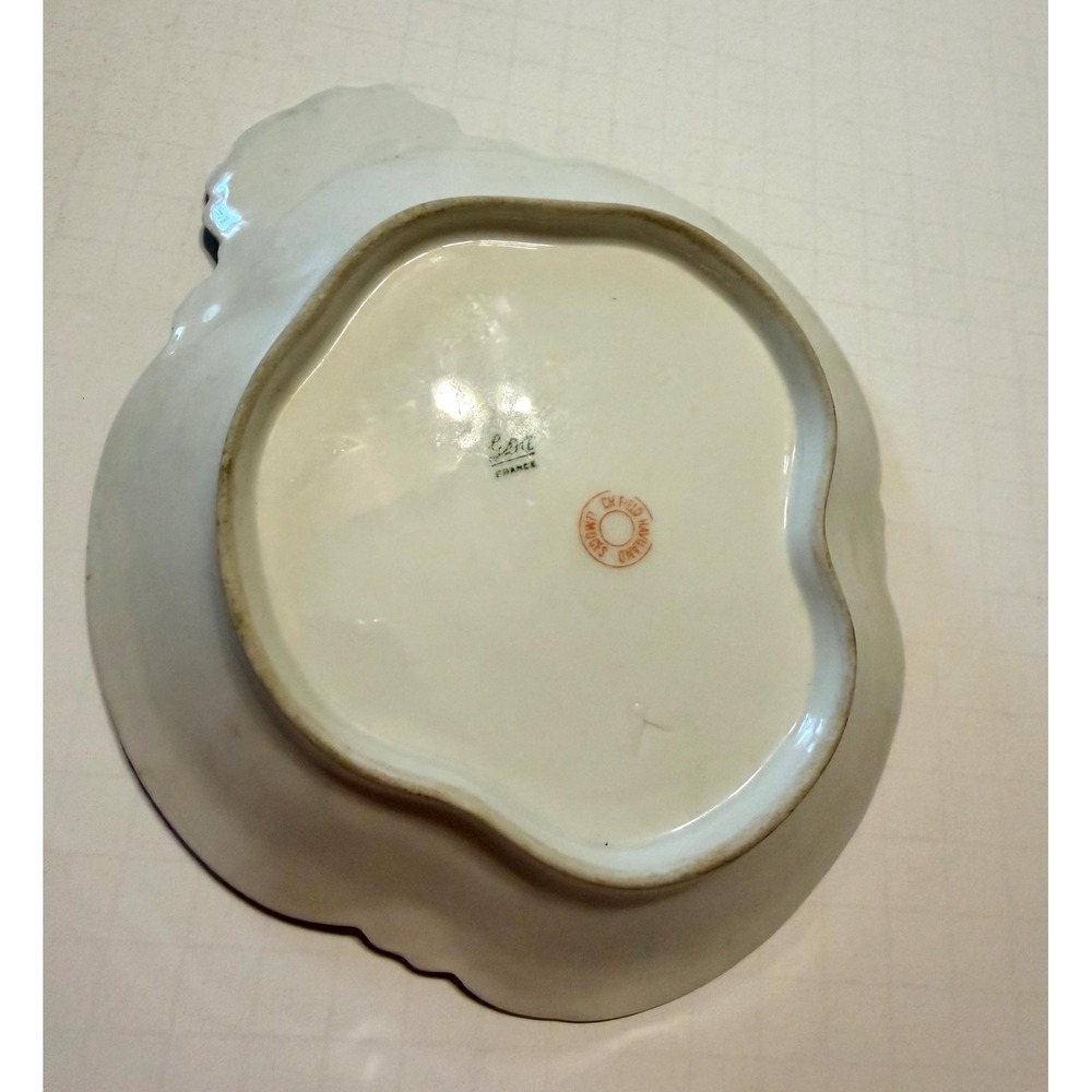 Haviland Limoges GDA Porcelain Nappy Candy Dish Pink Roses - Picture 6 of 9